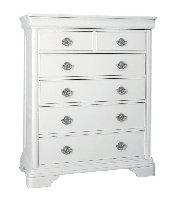 Bentley Designs Chantilly White 2 Over 4 Chest of Drawers