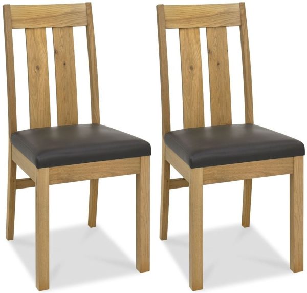 Bentley Designs Turin Light Oak Slatted Chair Pair