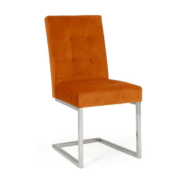 Bentley Designs Tivoli Cantilever Pumpkin Velvet Chair (Pair)