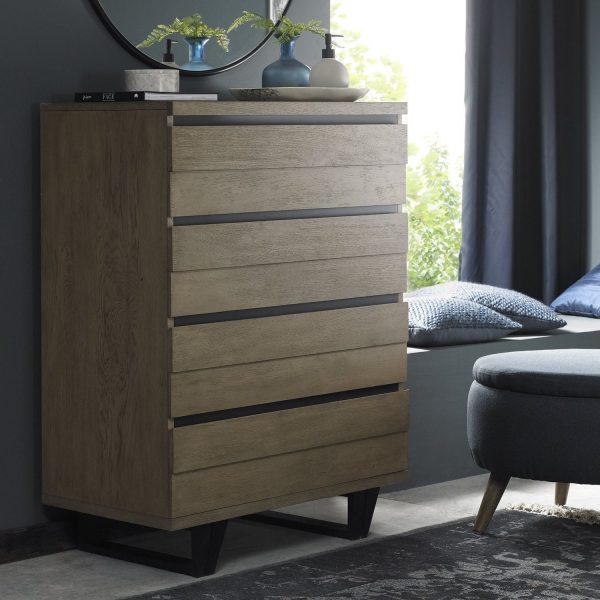 Tivoli Weathered Oak Furniture 4 Drawer Chest