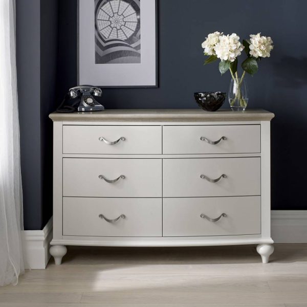 Montreux Grey & Washed Oak Furniture Wide Chest