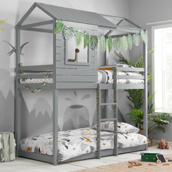 Birlea Furniture Adventure Grey Painted 3ft Single Bunk Bed