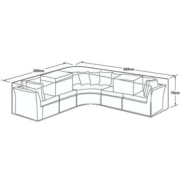 Maze Rattan Outdoor Furniture Cover for Barcelona & Winchester Curved Corner Group