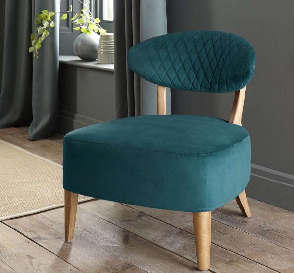 Bentley Designs Margot Sea Green Velvet Fabric Casual Chair