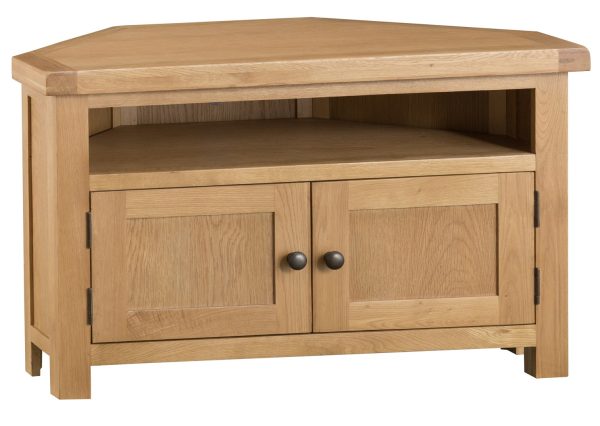 Colchester Rustic Oak Furniture Corner TV Unit