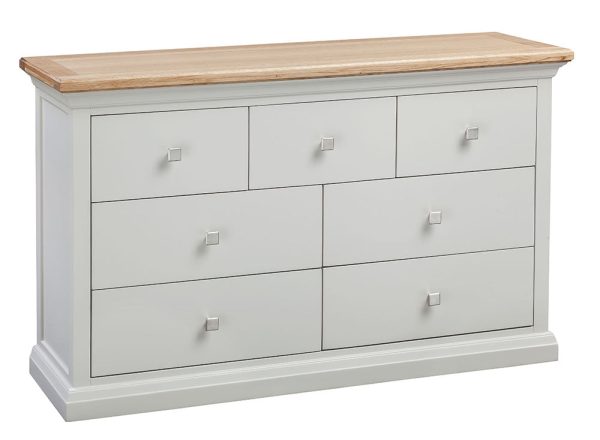 Cotswold Solid Oak Cream Painted Furniture 3 over 4 Chest of Drawers