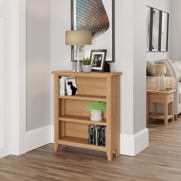 Exeter Light Oak Furniture Small Wide Bookcase