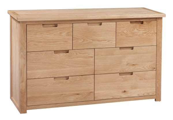 Moderna Solid Oak Furniture Modern 3 over 4 Chest of Drawers