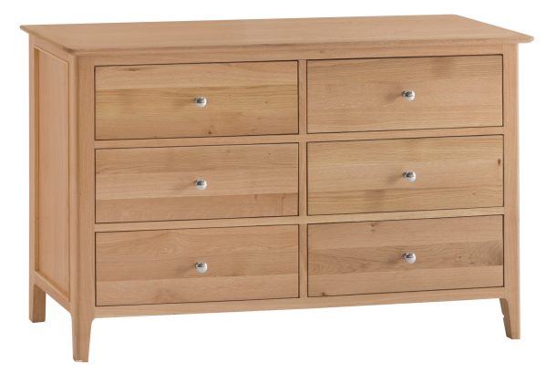 Bergen Oak Furniture 6 Drawer Chest