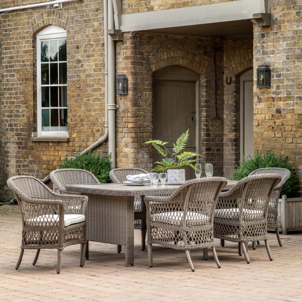 Regency Design Cagliari Natural 6 Seater Rattan Rectangular Dining Set