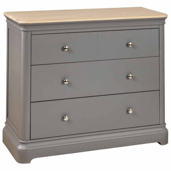 Stone Grey Painted Furniture 2 Over 2 Drawer Chest