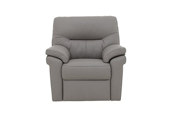 G Plan - Seattle Leather Manual Recliner Armchair - Grey