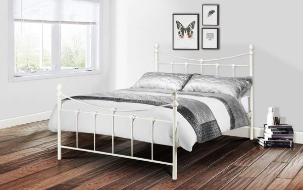 Julian Bowen Furniture Rebecca Stone White 4ft6 Double Bed