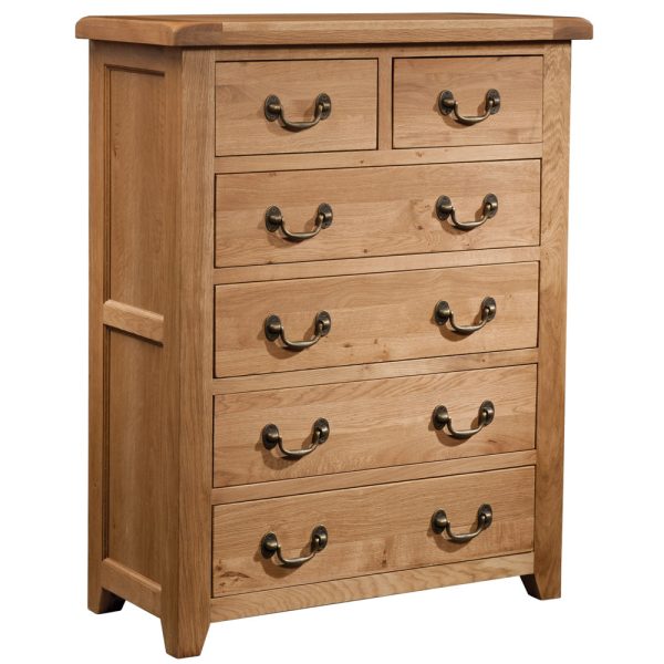 Summertown Rustic Oak Furniture 2 over 4 Drawer Storage Chest