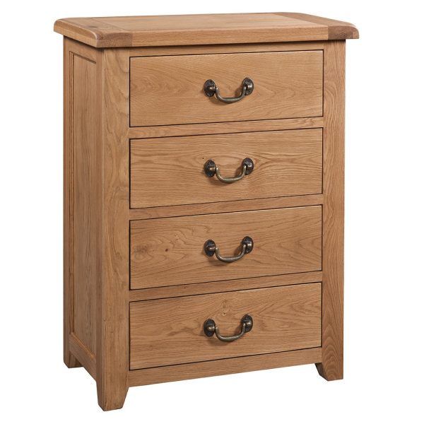 Summertown Rustic Oak Furniture 4 Drawer Storage Chest