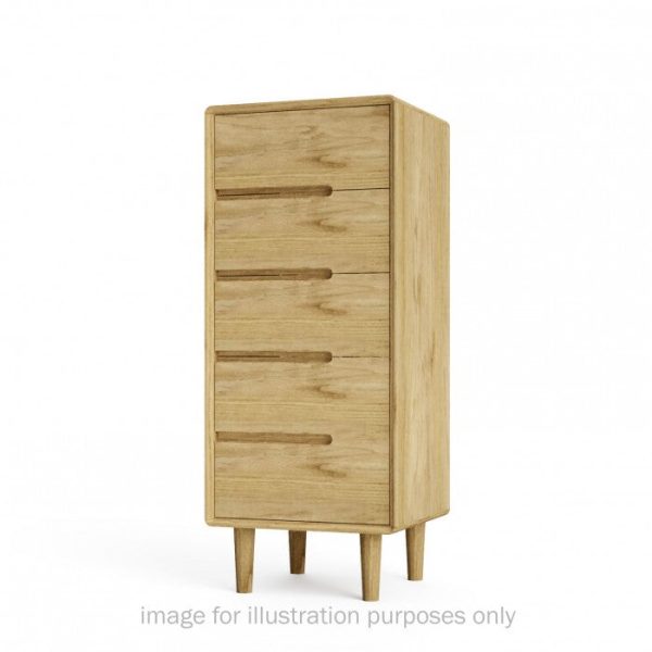 Scandic Solid Oak Furniture 5 Drawer Chest