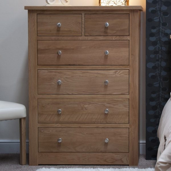 Torino Solid Oak Furniture 2 Over 4 Chest