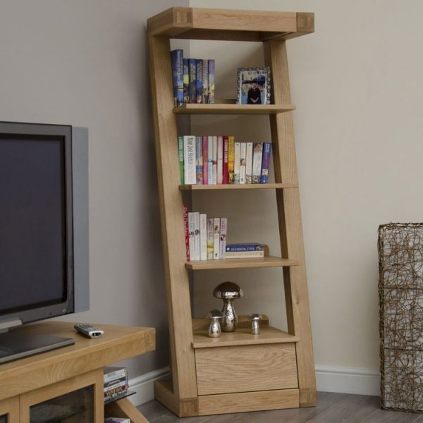 Z Solid Oak Furniture Narrow Bookcase