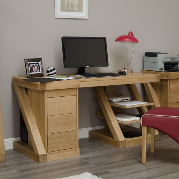 Z Solid Oak Furniture Large Computer Desk