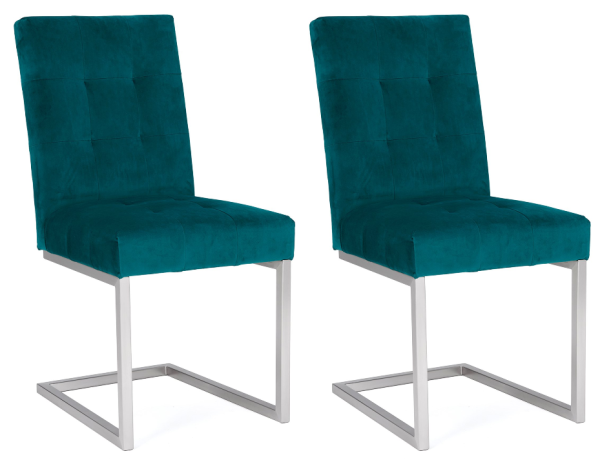 Bentley Designs Tivoli Cantilever Sea Green Velvet Chair (Pair)