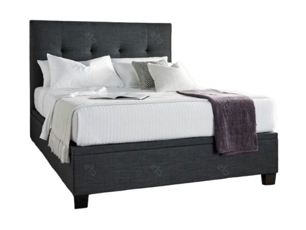 Kaydian Walkworth Ottoman Storage Bed - Slate Fabric