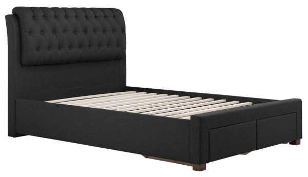 Birlea Valentino Charcoal Fabric Bed