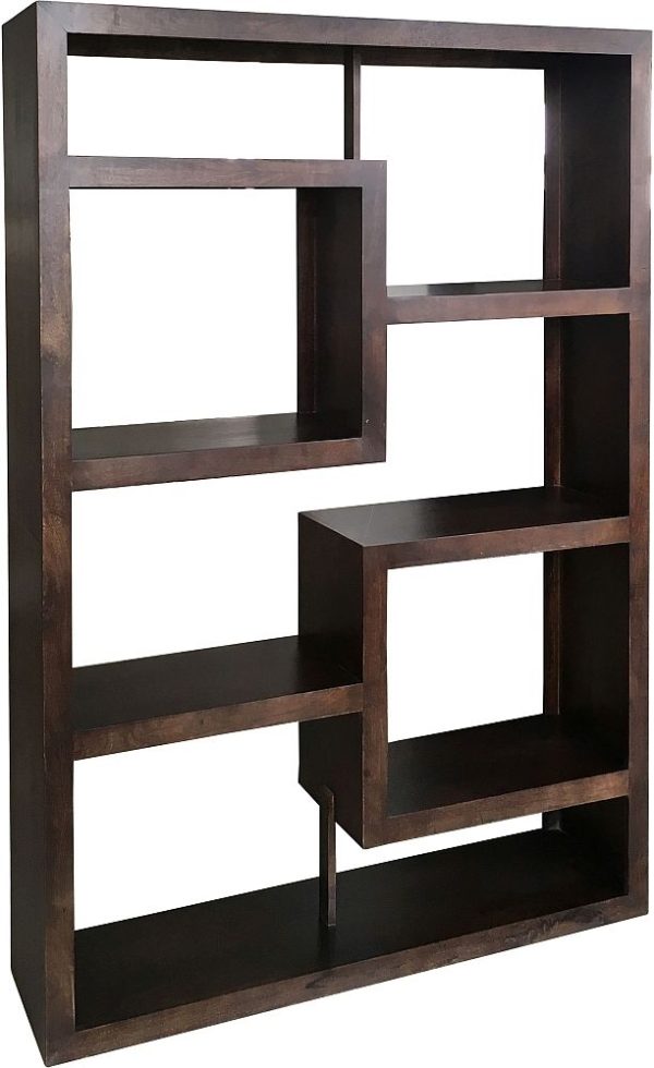 Alwar Walnut Mango Straight Geometric Bookcase