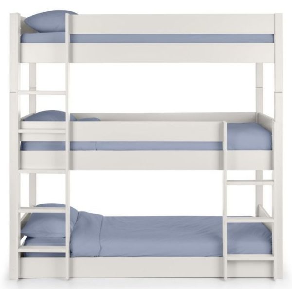 Trio 3 Level Pine Bunk Bed - Comes in Surf White or Dove Grey Options