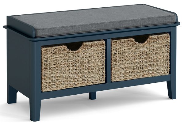 Capri Blue Storage Bench with Baskets