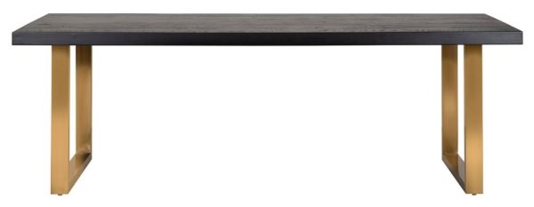 Watson Black Oak Dining Table with Brushed Gold Legs