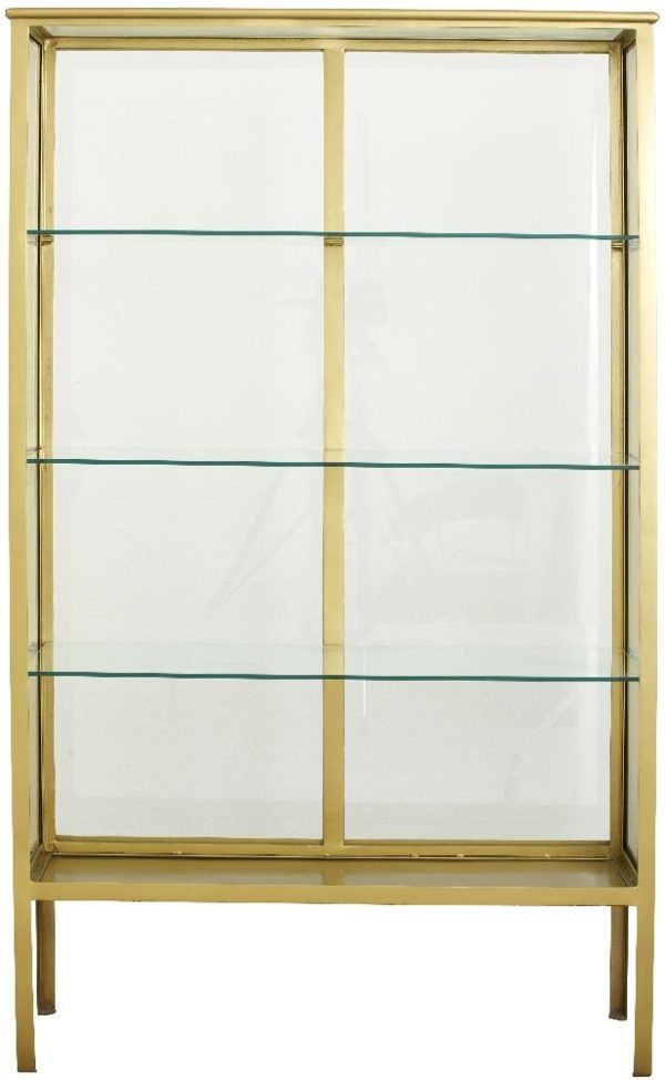 NORDAL Makalu Gold and Glass Bookcase