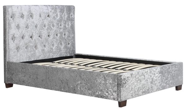 Birlea Cologne Steel Crushed Velvet Bed