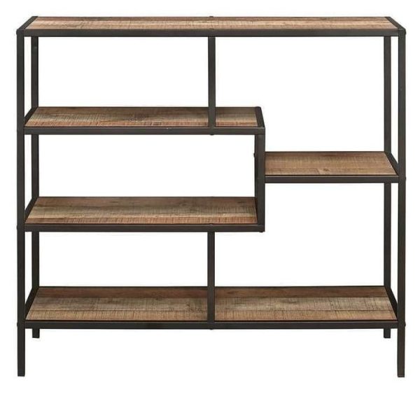 Birlea Urban Rustic Wide Shelving Unit with Metal Frame