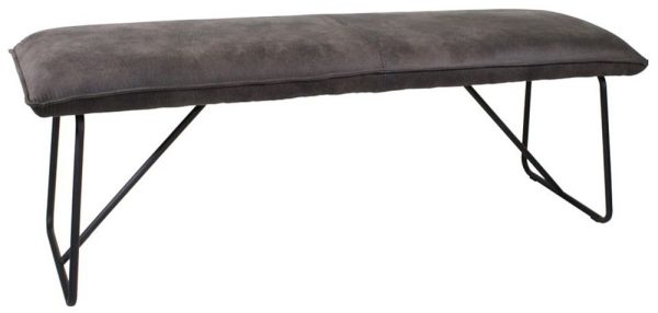 Larson Grey Faux Leather Large Bench