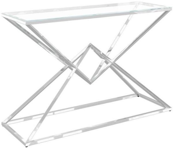 Daisy Glass and Chrome Console Table