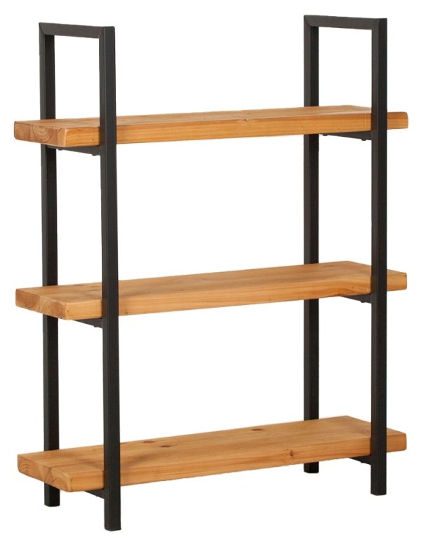 Rustic Wooden Industrial Bookcase