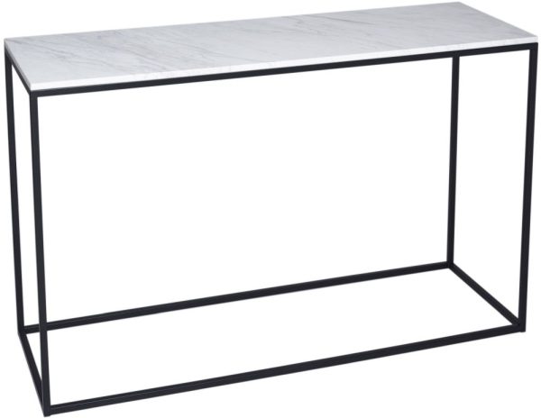 Clearance - Kensal White Marble and Black Console Table - FSS13282