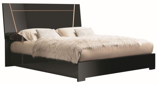 Alf Italia Mont Noir Black High Gloss Bed