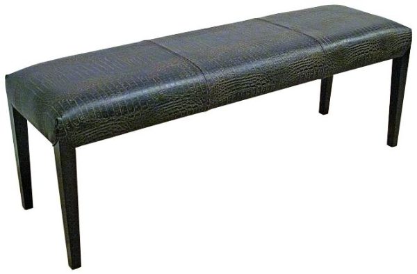 Stone International Juliette Leather Dining Bench with Wenge Leg