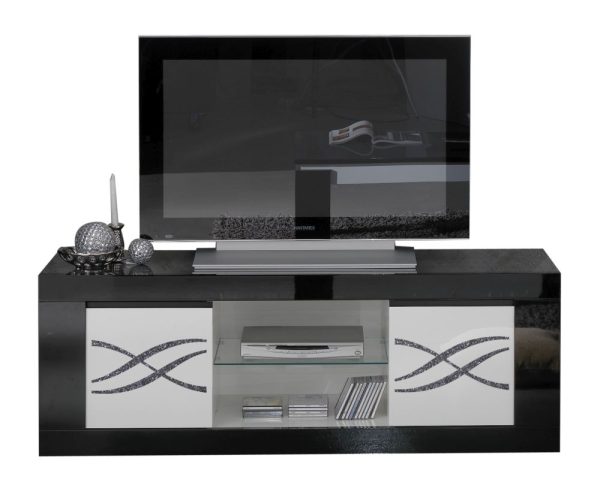 Vita Luxury Black and White 2 Door Italian TV Unit