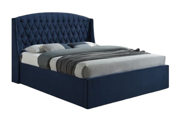 Peyton Blue Fabric Storage Bed