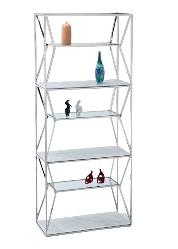 Stone International Ginza Etagere Marble Shelving Unit - Glass and Metal