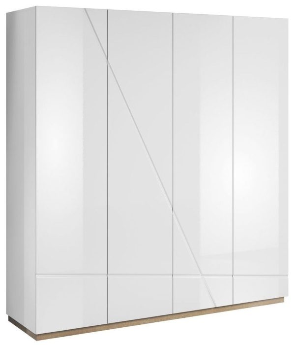 Sagu White Gloss 4 Door Wardrobe