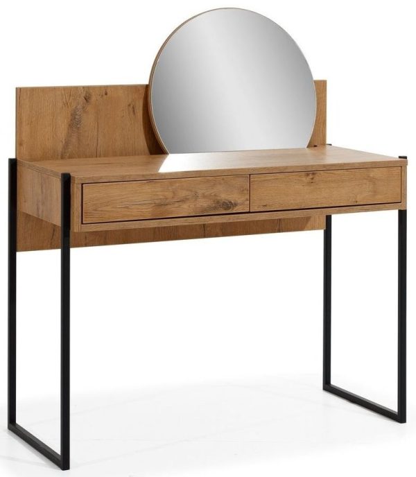 Tulare Lancelot Oak Dressing Table with Mirror