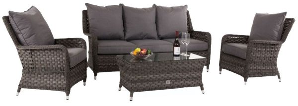 Maze Victoria High Back 3 Seat Rattan Sofa Set