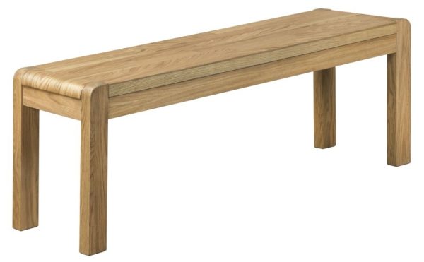 Brice Oak Dining Bench, Rectangular Top