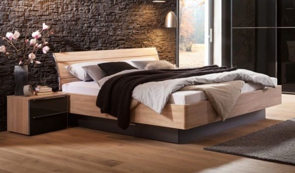 Nolte Sonyo Imitation Riviera Oak Bed with 1 Drawer