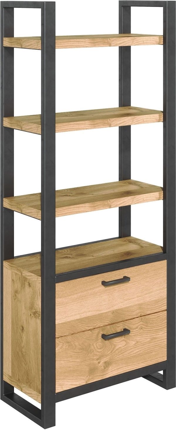 Fusion Scandinavian Style Bookcase with 2 Drawers