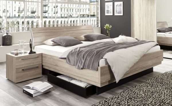 Nolte Sonyo Plus Imitation Sonoma Oak Bed with 1 Drawer