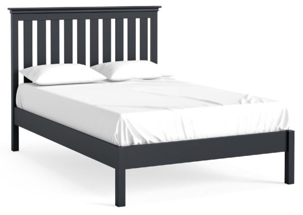 Braxton Charcoal Black Low Foot End Bed with Slatted Headboard